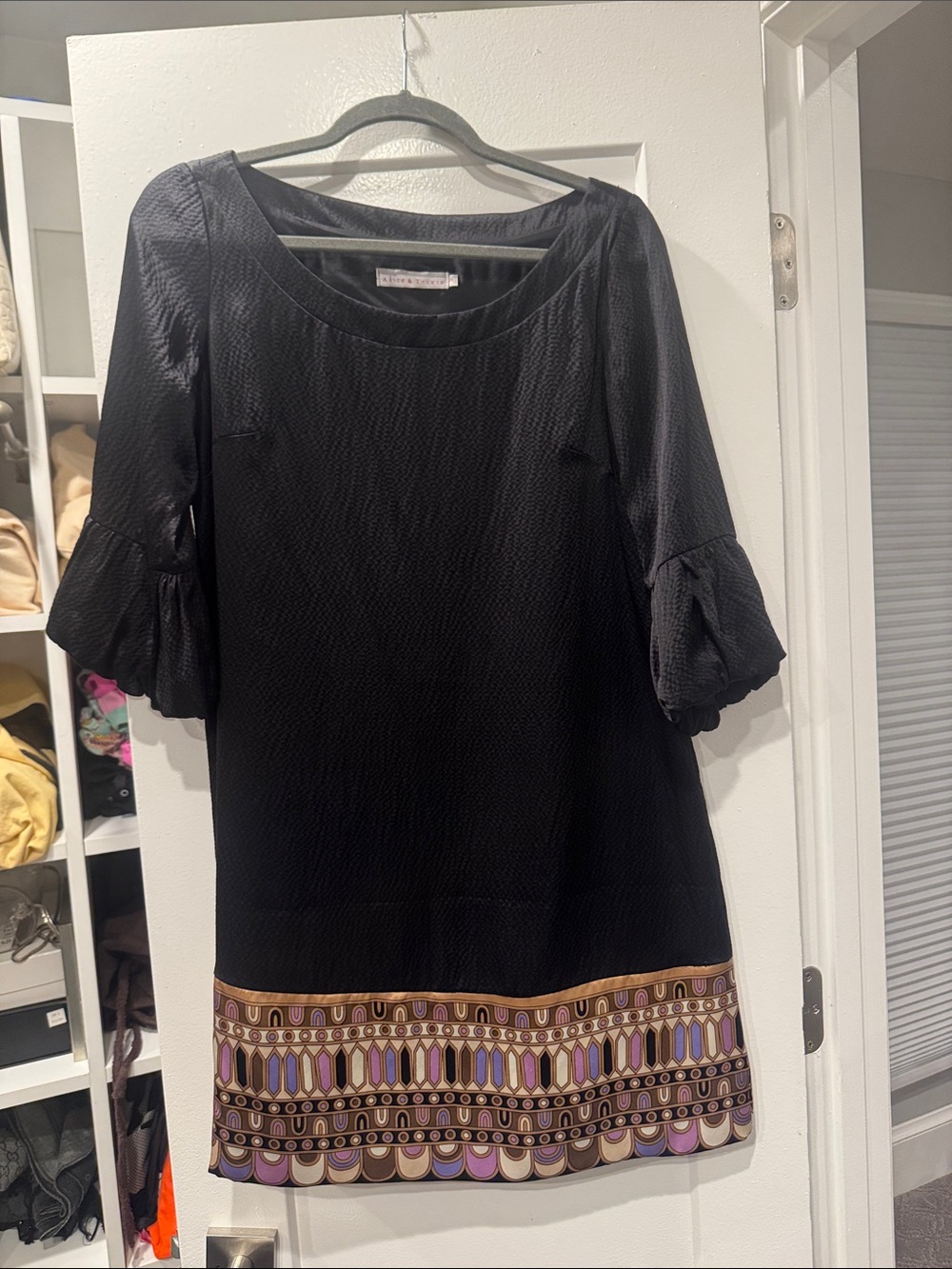Alice and Trixie shift  Dress with Patterned Hem